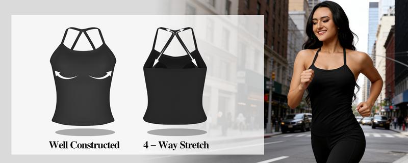 CHRLEISURE 3PCS Tank Top for Women Yoga & Fitness Stretch High Elasticity Breathable Comfortable Back Cross Design Vest
