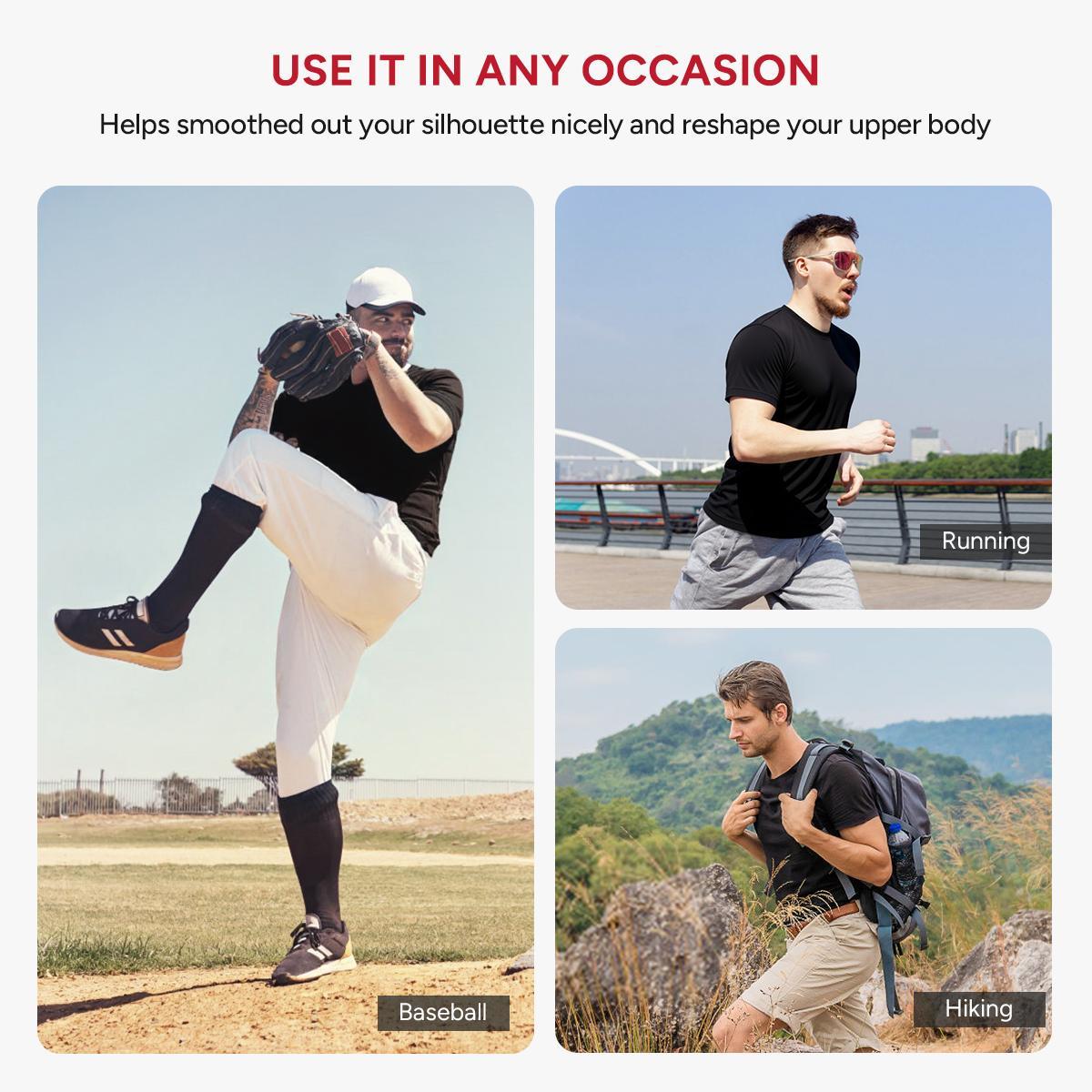 【Clearance】Nebility Men's Athletic Compression Short Sleeves Shirts High Elastic & Compression Wicking Workout Shirts for Enhanced Performance Summer Active Wear