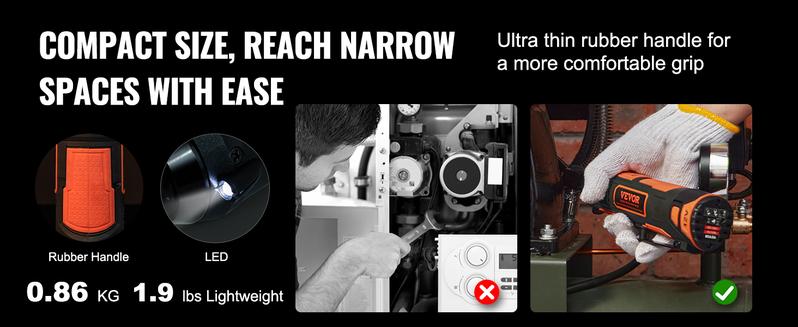 VEVOR 3/8" Cordless Electric Ratchet Wrench Set, TikTokShopBlackFriday, 12V 33 Ft lbs Power Ratchet Tool Kit, 45 Min Fast Charge, 2 Pack 2.0Ah Battery, Built in LED Light