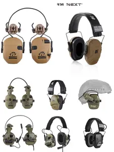 Tactical Headset with Microphone and Noise-Cancelling Communication Earmuffs Compatible with FAST Helmets For Live-Action CS / Shooting / Hunting Universal Role-Playing Prop.