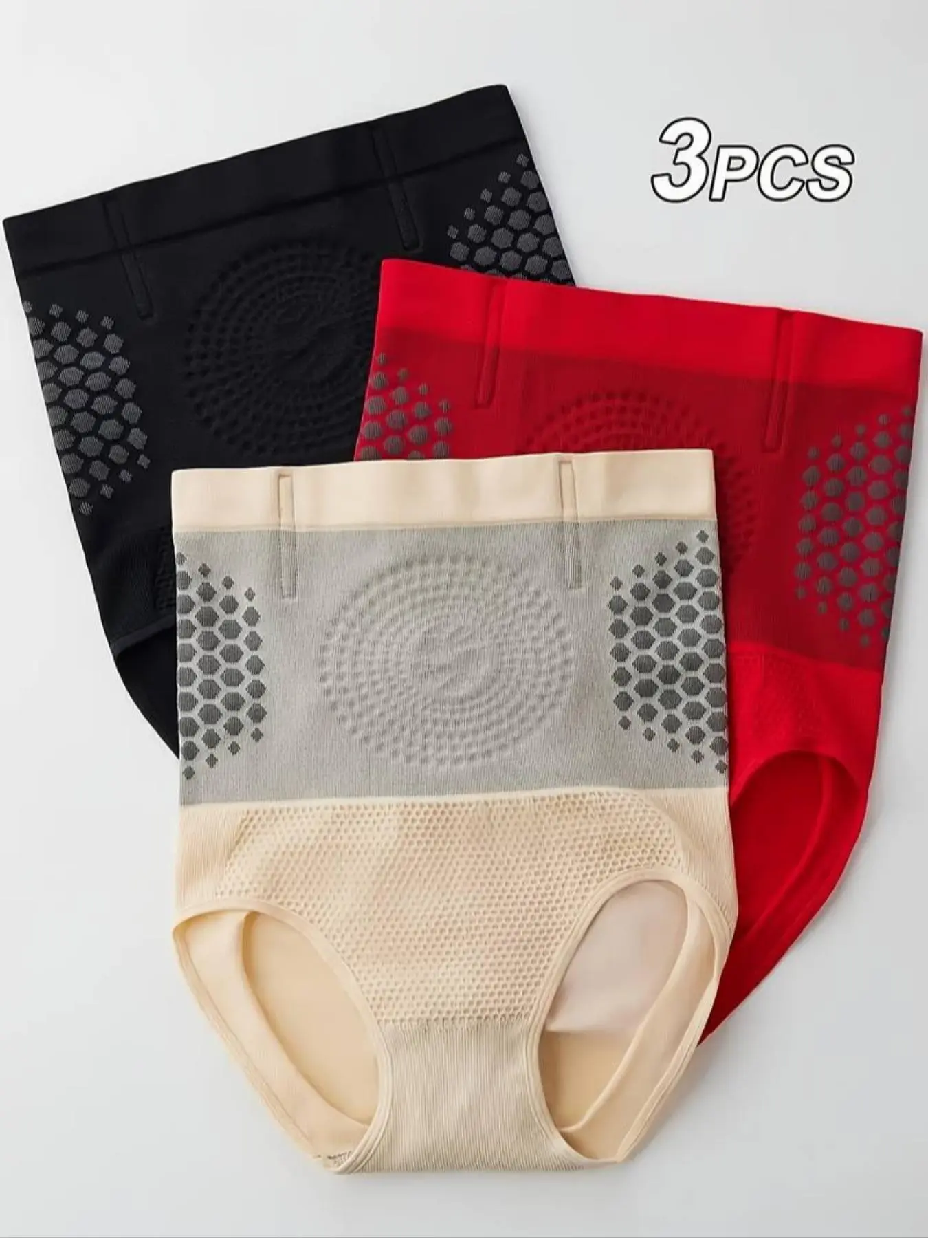 3-Pack High Waist Stretchy Seamless Shapewear Panties, Skin Tone, Tummy Control Thigh Slimming, Postpartum Recovery Underwear for Women