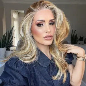 IMstyle Flora Sunset Bronze Calico Rich Golden Brown with Honey & Platium Blonde Natural Wavy Glueless 13*4 Free Parting Lace Front Syntehtic Wig