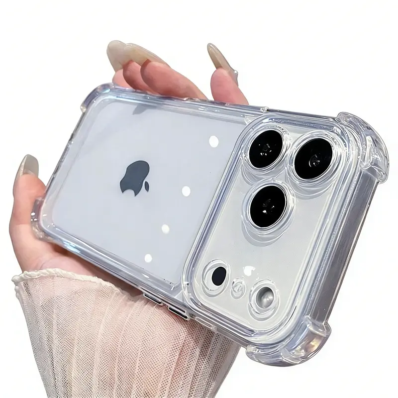 Luxury Shockproof Clear Phone Case For iPhone 17 16 15 14 13 12 11 Pro X XS Max Plus Air Soft Transparent Bumper Cases Cover