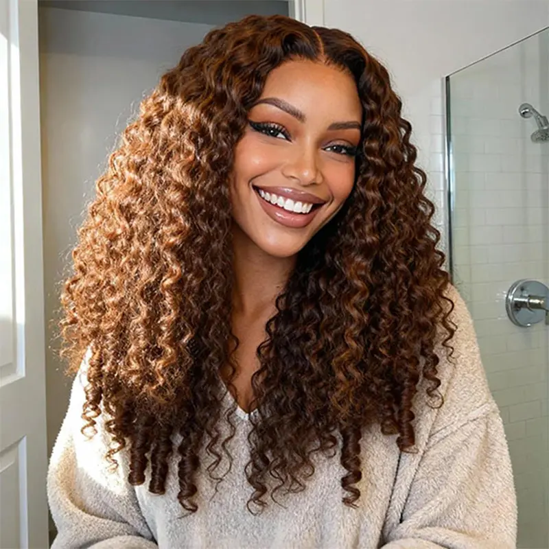 ISEE HAIR 13x6 Wear Go Chocolate Brown Burmese Curly Glueless Wig Lace Front Wig Real Ear To Ear With Invisi Draw-string Wig Vacation Hair #SummerWins #DealsForYouDays
