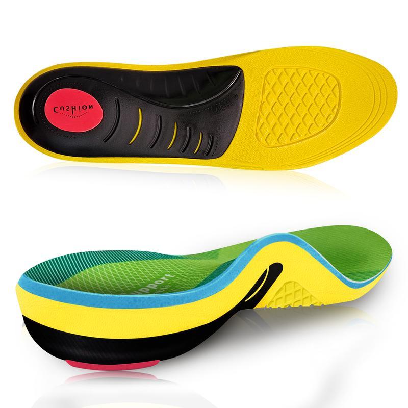 High Arch Support Orthotic Insoles ,Plantar Fasciitis Insoles,Work Boot Insoles For Standing All Day,220+lbs Shock Absorbing Heavy Duty Support Relief Foot Pain,Orthotic Flat Feet,Heightening Insole,Chef,Food Service,Shoe Inserts,Sweat Footwear