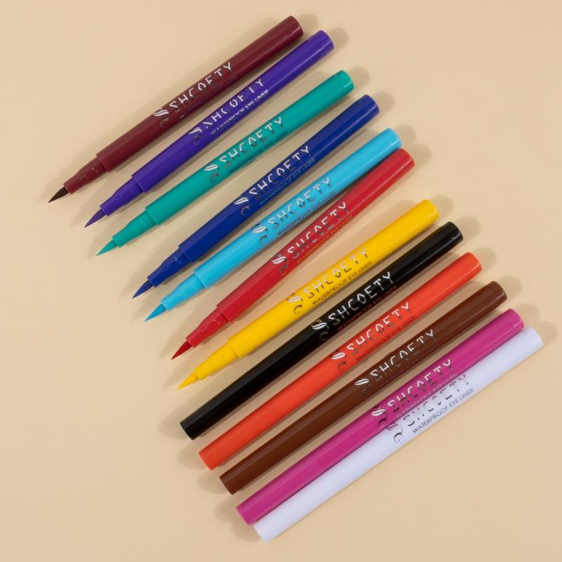 SUGARTY Colorful Liquid Eyeliner 12pcs Set Long Lasting Easy Application Professional Daily Makeup Accessories Cosmetic