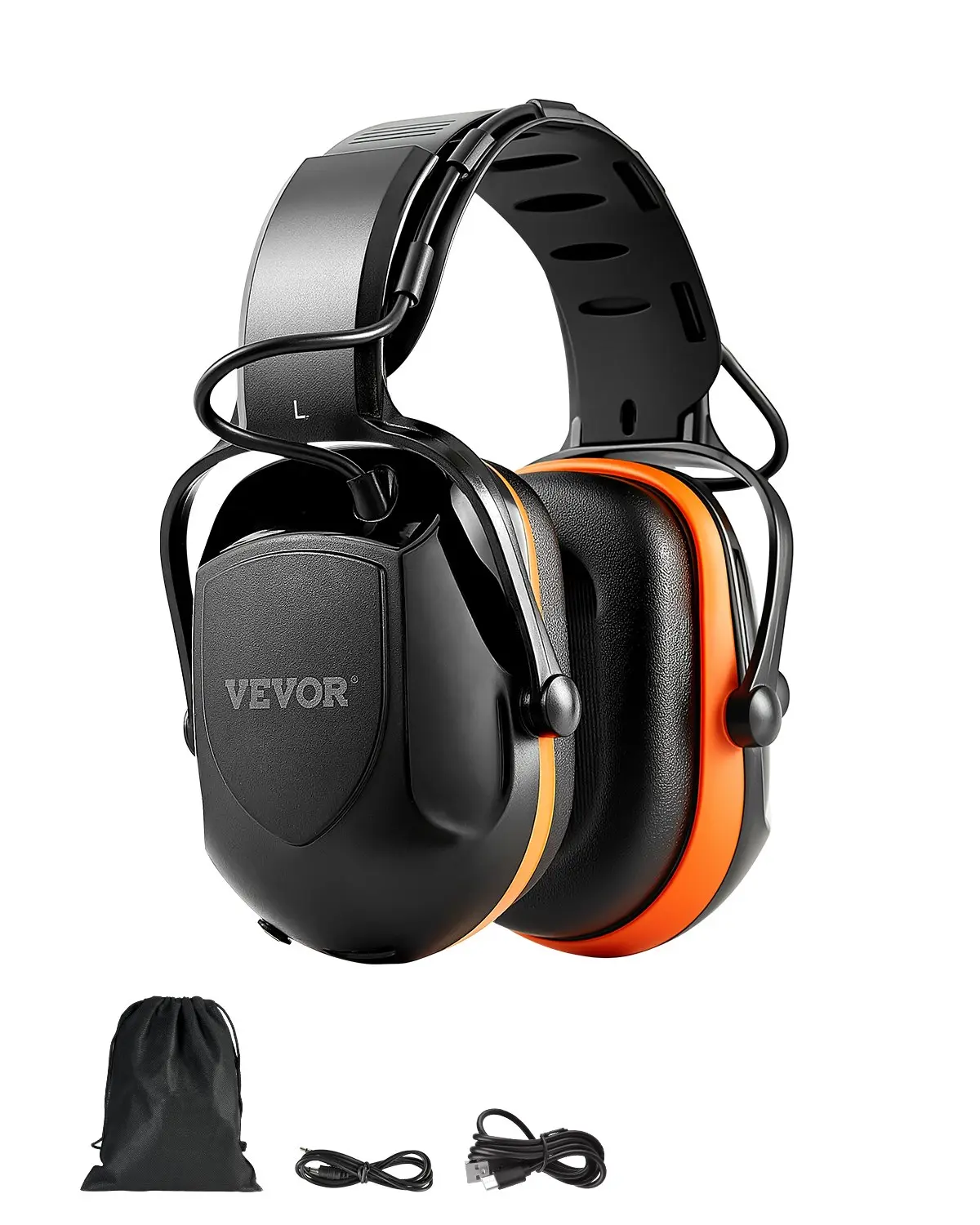 【Summerfinds】VEVOR Over Ear Bluetooth 5.1 Adjustable Safety Earmuffs, 24dB NRR Noise Reduction, 33ft Range, 750mAh Lithium Battery, 35h Music Play, 40h Talk Time, Comfortable Fit for Shooting, Construction Workers, Nrr24 Snr29, Foam Padding