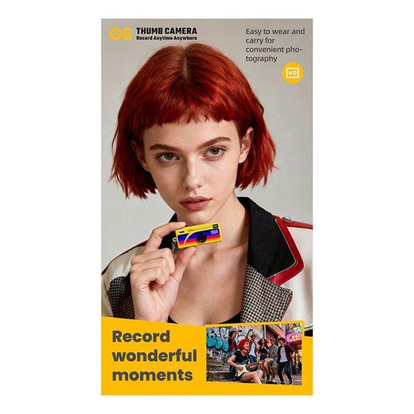 ABS Mini Thumb Camera Backpack Clip Photo Upload Phone Student Party Portable High Definition with Screen 1080p 40 Megapixel