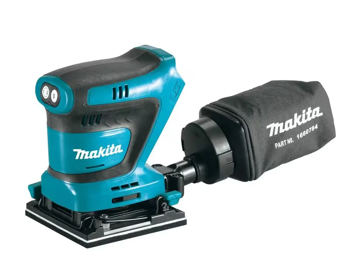 Makita 18V LXT Lithium-Ion Cordless Polishing Sheet Finishing Sander, 1/4 in. - Rubber Grip, Dual Speeds, Clamp Lever, Dust Port (TOOL ONLY, XOB02)