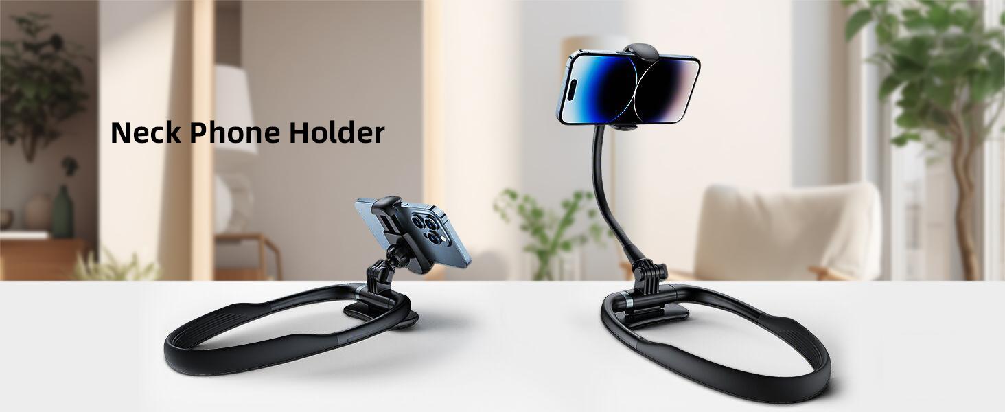 Wintory POV Neck Phone Holder, 16" Flexible Gooseneck with Magnetic Lock, Hands-Free Stand for Bed, Desk and Travel, Fits 4–7" Phones, Perfect Holiday Gift for Live Streaming and Vlogging