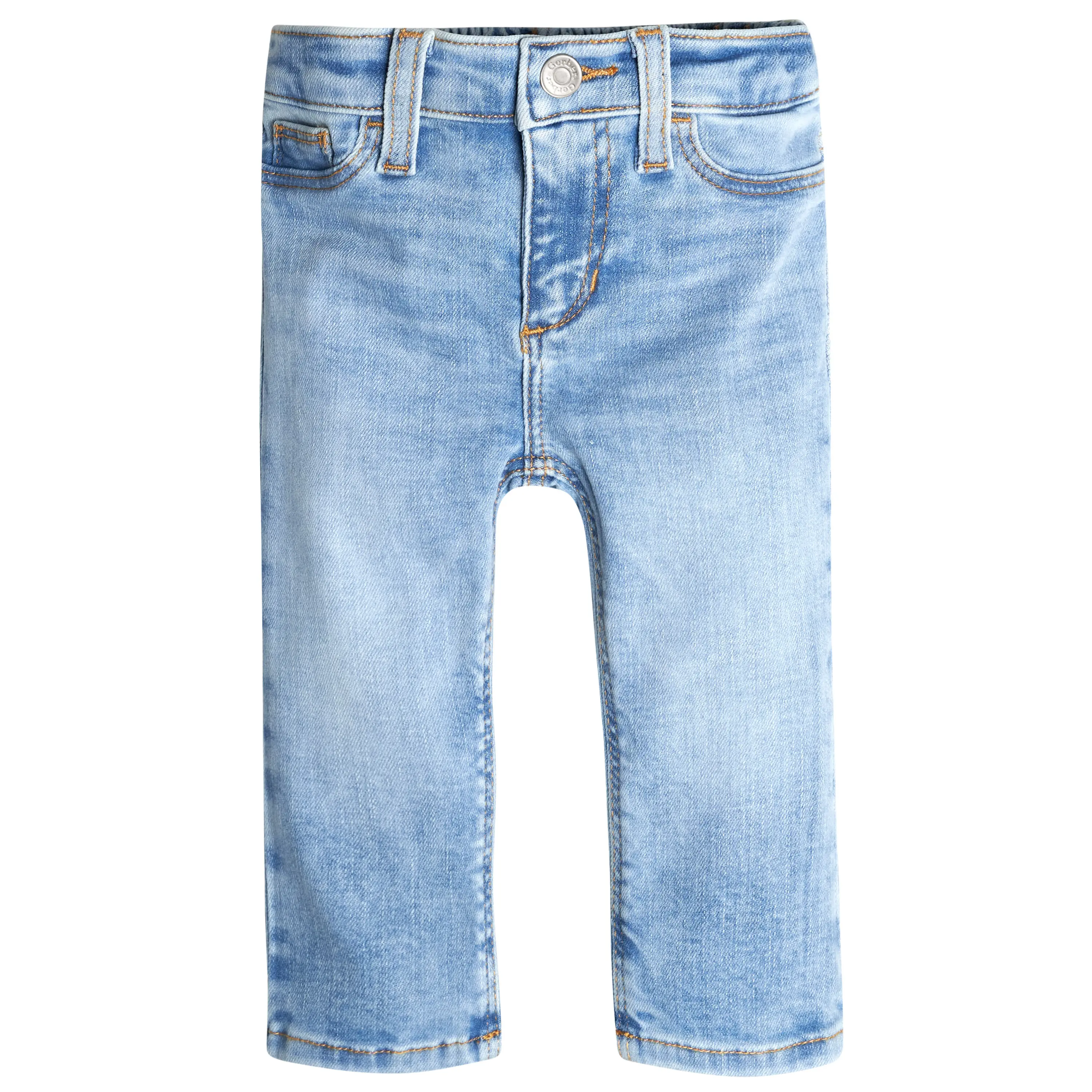 Gerber Unisex Baby Straight-Fit Denim Jeans Pants, Deep Wash, Elastic Back, Soft Stretch Fabric, Machine Washable, Tumble Dry, 0-3 Months, Suitable for Every Occasion