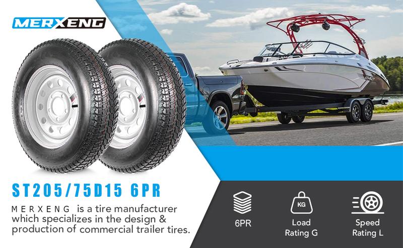 GARVEE 2 Pack 4.80-12 4.80x12 480-12 4.80-12 Trailer Tires with 12'' Rims, 4 Lug on 4'', Load Range C 6PR