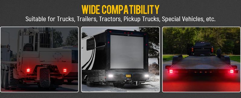 Partsam Wireless LED Trailer Light Kit, Square Portable Magnetic Stop Turn Reverse License Towing Tail Lights w/Metal Bracket 7-Pin Plug for Trucks Trailers 12-24V IP67 Waterproof