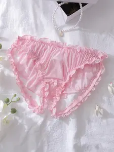 PetitDoll Multi-Layer Cake-Edge, Ruffle-Trim, Flounce-Hem, Open-Crotch, Ruched, Cute, Sweet Women's Sexy Panties