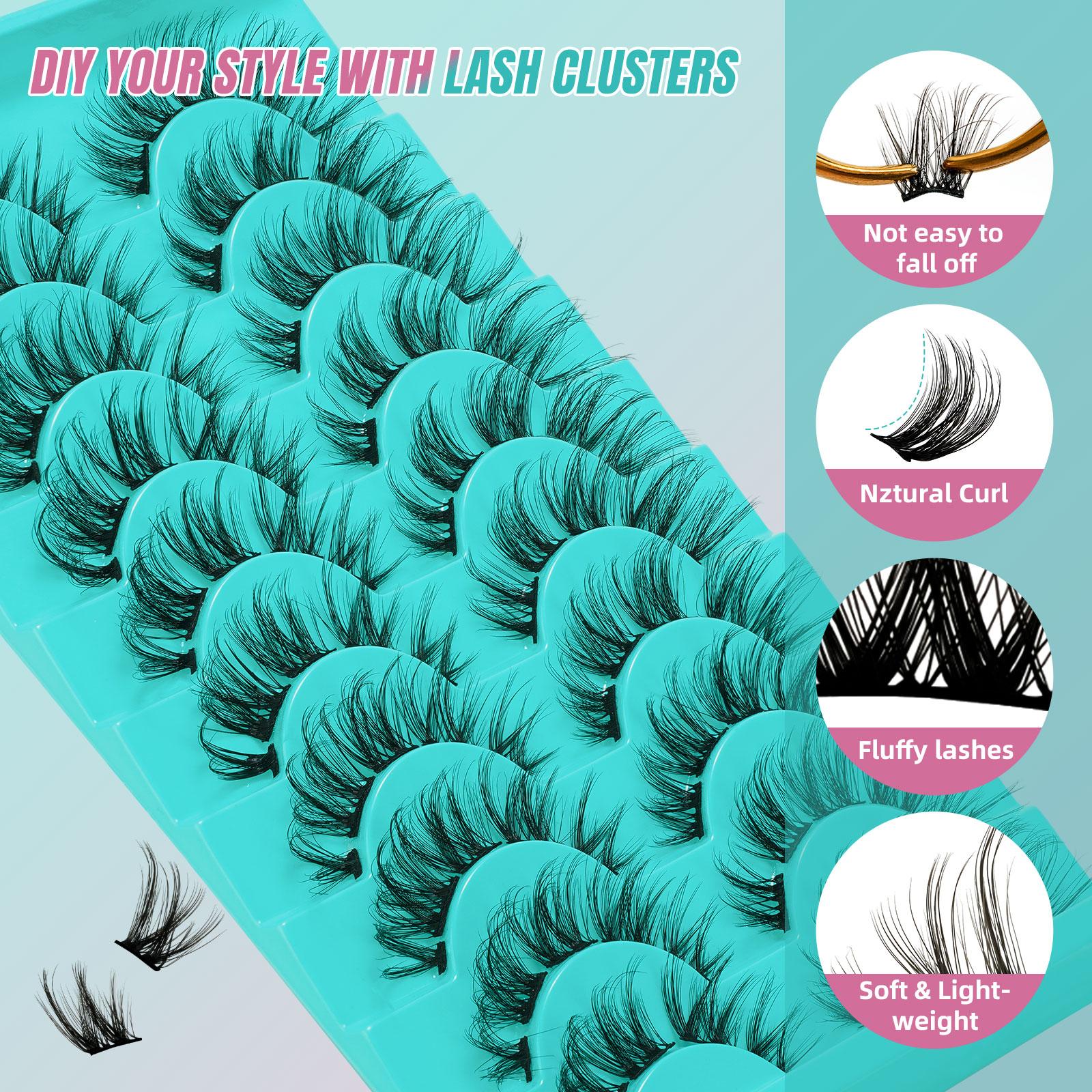 AMZGIRL Lash Clusters 10 Pairs Eyelash Clusters (2 Boxes) AMZGIRL Lash Clusters 10 Pairs Eyelash Clusters (2 Boxes)