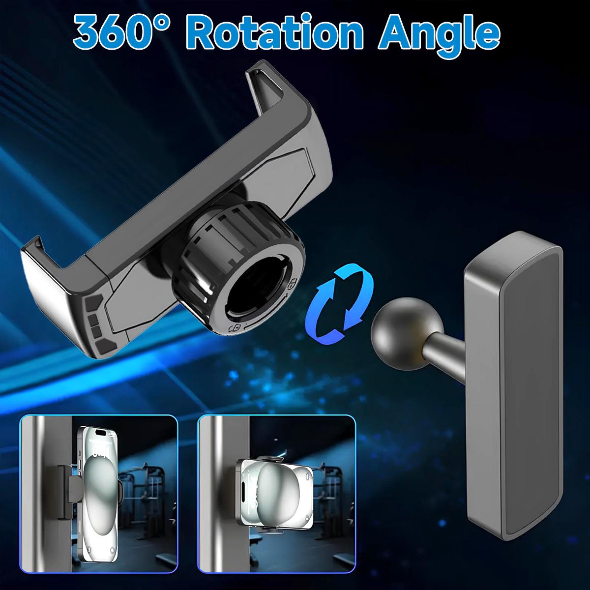 Gym Magnetic Phone Holder 360 Adjustable Magnetic Phone Mount, Phone Holder Gym Accessories for Men Women Compatible with All Smartphones 4.7-7"