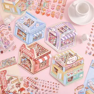 Market Moments Sticker Scene Collection - 4 scenes with dust covers - Comes with Free Tweezers