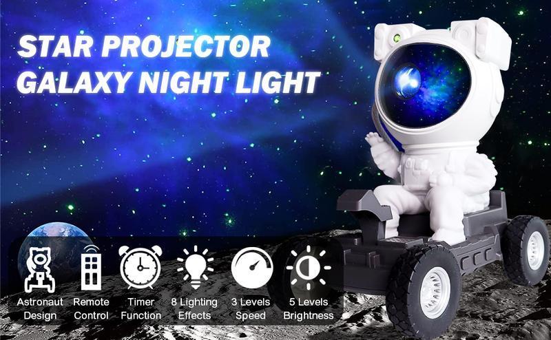 Gen 2 Moon Rover Astronaut Galaxy Projector Night Light, Bluetooth Space Star Projector with Remote & Timer, LED Nebula Ceiling Light for Kids Room, Bedroom Decor, Aesthetic Light, Valentine’s Day & Christmas Gift, Space Lovers, Couples, Romantic Light Ad