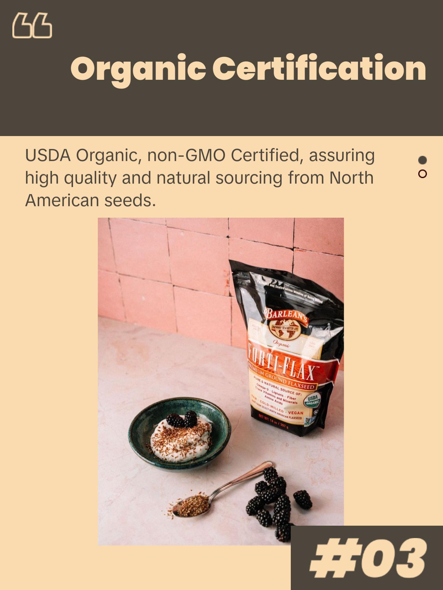 Barlean's Organic Forti-Flax Premium Ground Flaxseed Fiber Grain