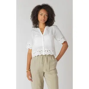 Eyelet Trim Blouse
