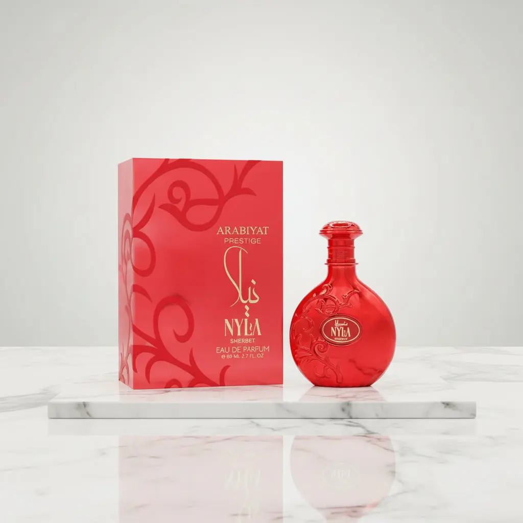Arabiyat Nyla Sherbet Eau de Parfum for Women, 2.7 fl oz, Long-Lasting Arabian Perfume with Floral Fruity Notes of Strawberry and Plum, Citrus-Woody-Musk Scent, Non-Toxic, Everyday Womens Gifts, Arabian Scent, Women's Perfume, My Perfume