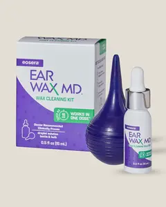 Eosera Ear Wax MD Kit, Ear Wax Cleaning Drops and Rinsing Bulb, 15mL Value Size