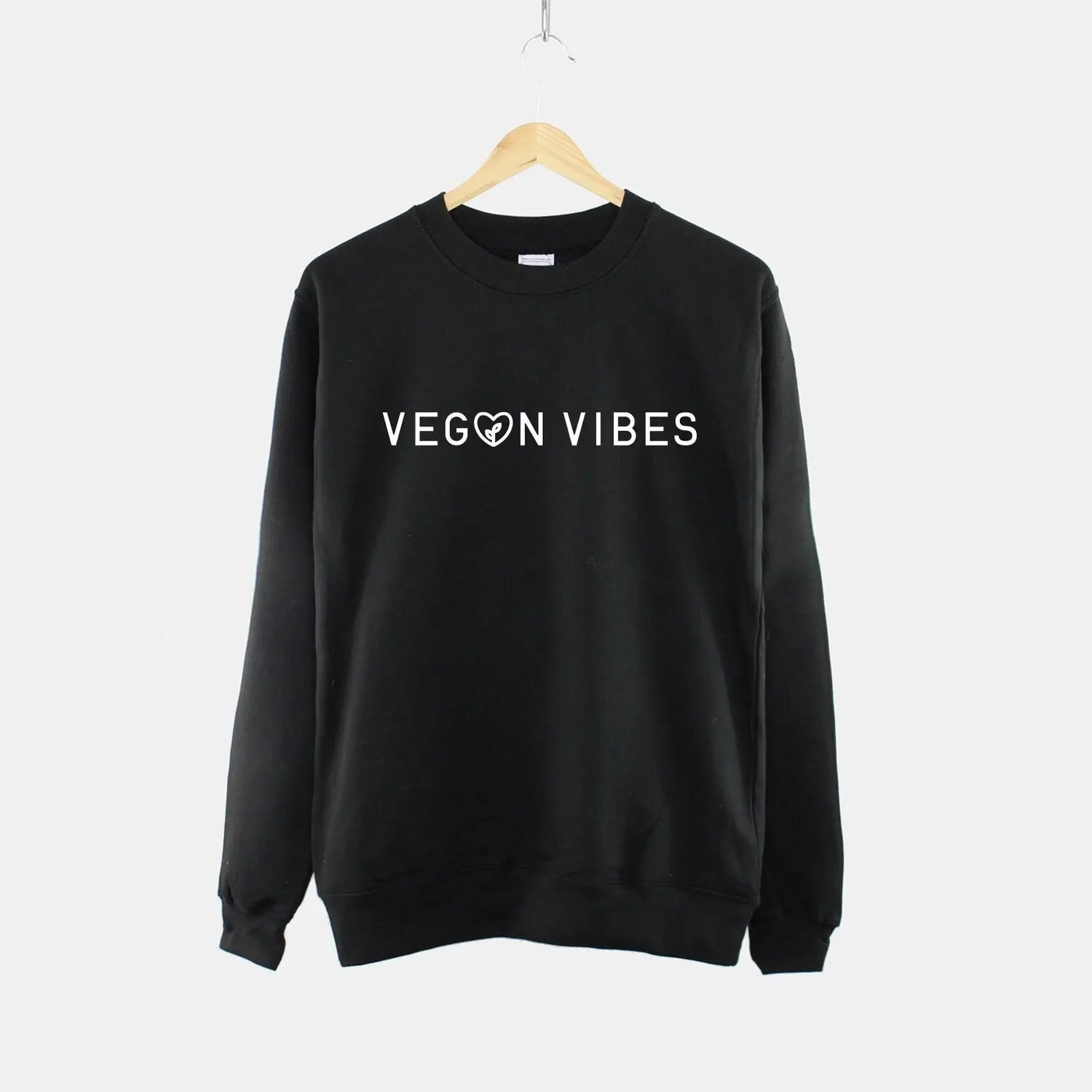 Vegan Vibes Sweatshirt - Womens Vegan Sweater - Vegan Slogan Sweatshirt