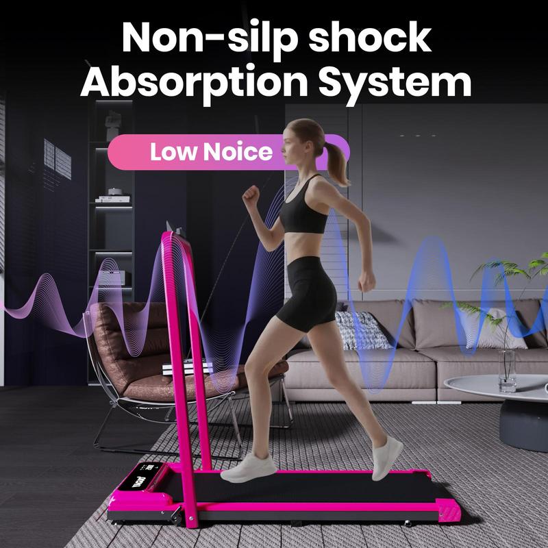 YAGUD Compact Incline Walking Pad with Handle Bar, Foldable Electric Treadmill with Handles and 3.5HP Powerful Motor, Portable Small Walking Pads Treadmill for Home Small Spaces,265LBS Weight Capacity