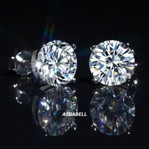 1CT Moissanite Earrings 925 Sterling Silver Round Cut | Passes Diamond Tester