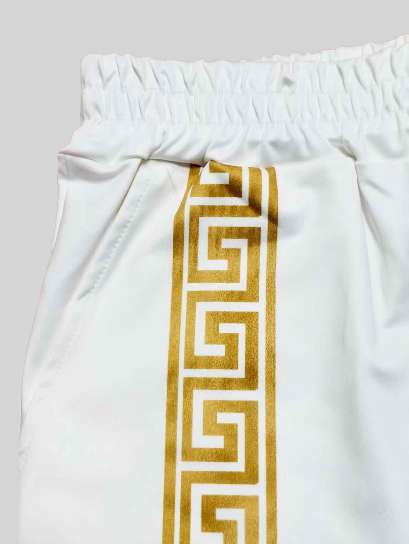 Street style men's striped sports two-piece set