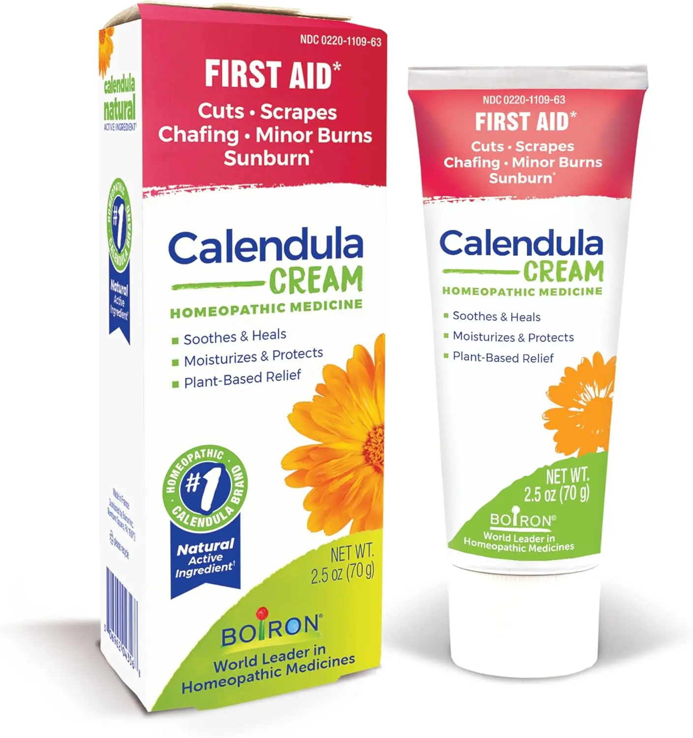 Calendula First Aid Cream 2.5 oz – Skin Repair for Cuts, Burns, Scrapes, Insect Bites & Sunburn | Soothing Moisturizer for Sensitive Skin