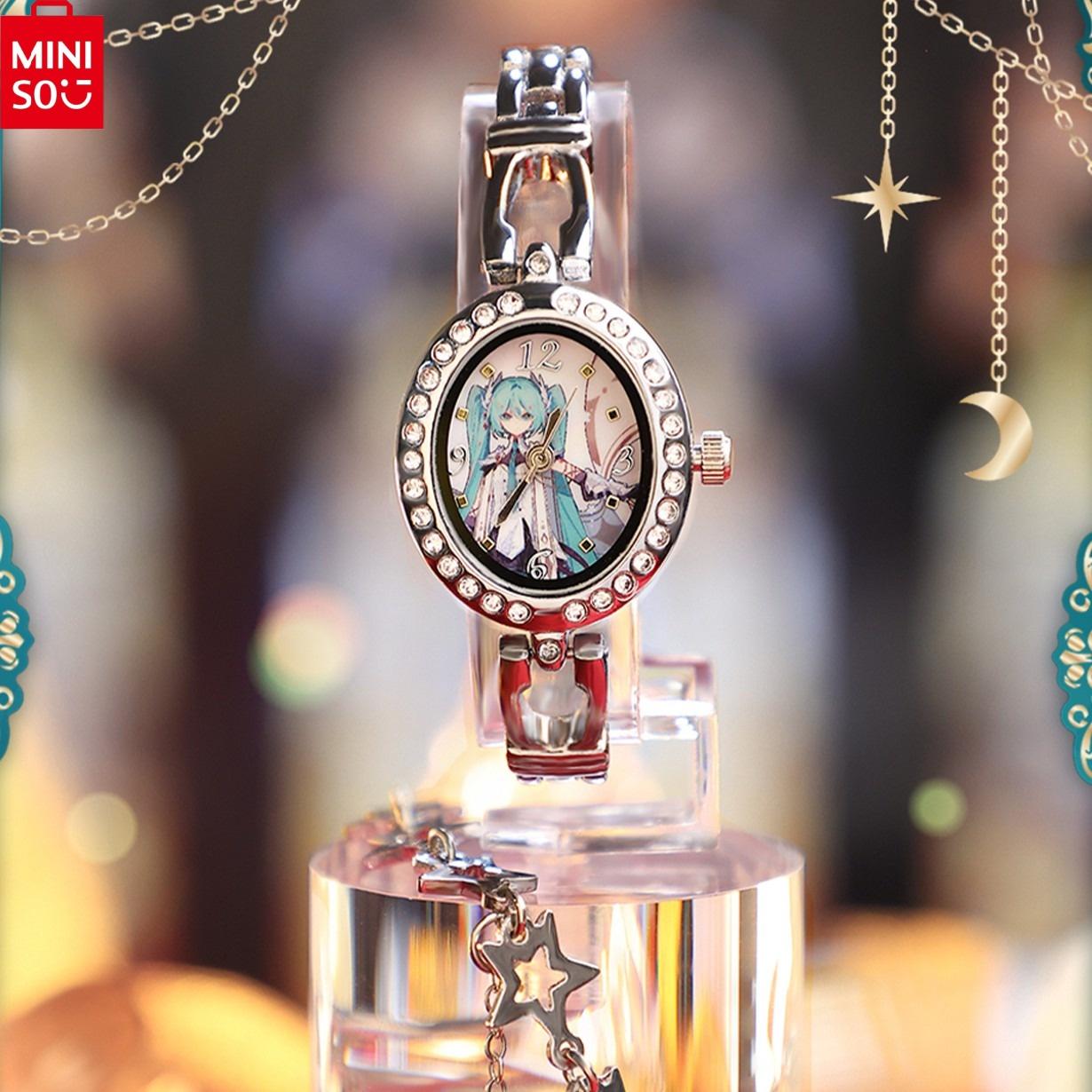 MINISO Hatsune Miku Star Moon Knight Series - Surprise Blind Box Wristwatch, Cute Anime Peripheral Collectible Birthday Gift