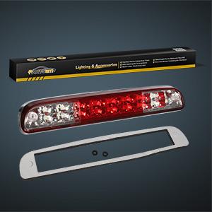 Partsam High Mount Stop Light Third 3rd Brake Light Replacement for F250 F350 F450 F550 Super Duty 1999 to 2016 LED Brake Stop Tail Cargo Light Lamp