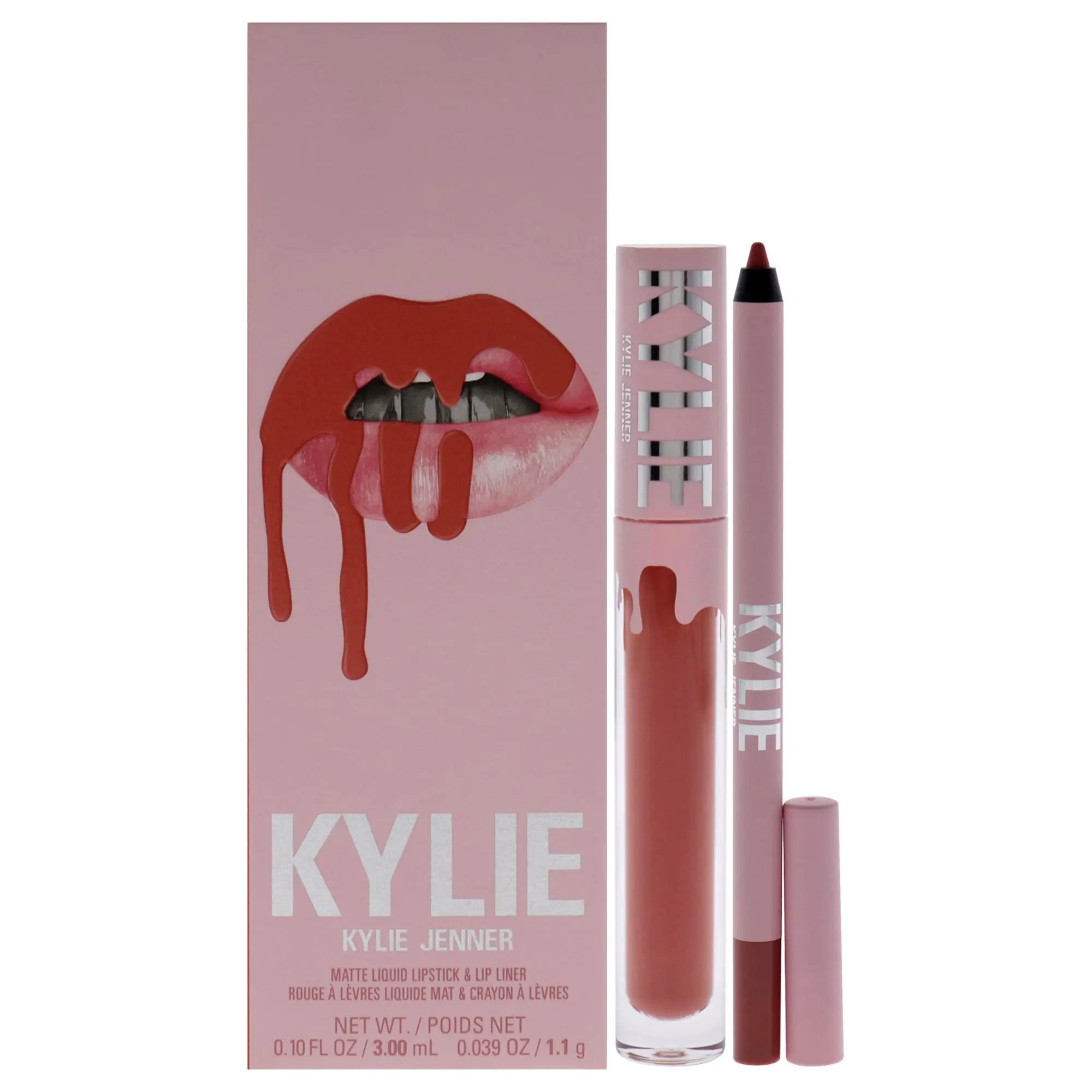 Matte Lip Kit - 505 Autumn by Kylie Cosmetics for Women - 2 Pc 0.10oz Matte Liquid Lipstick, 0.039oz Lip Liner, Makeup, Kit Set