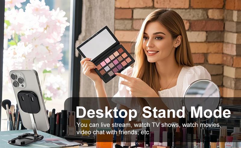 4-in-1 Magnetic Phone Holder, Adjustable Multi-Function Desktop Stand, Live Streaming Photography Stand, Travel Gadget, Compatible with MagSafe IPhones, Android Phones -- Includes 2 Magnetic Rings