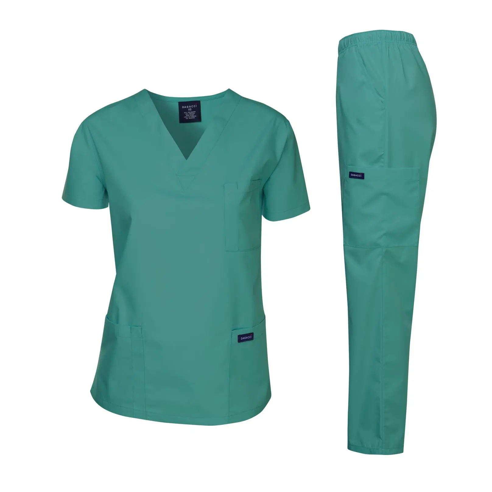 DAGACCI Unisex Medical Scrub Sets Cotton Blended Classic Fit V-Neck Top with Pockets & Straight Leg Pants for Summer Womenswear Suits Uniforms - Clothes