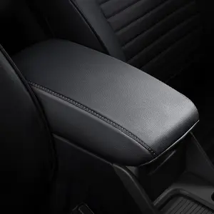 Black with Black Stitches Console Armrest Cover for Subaru Forester 2013-2018 Soft Durable Anti-Scratch Car Interior Protector Accessory