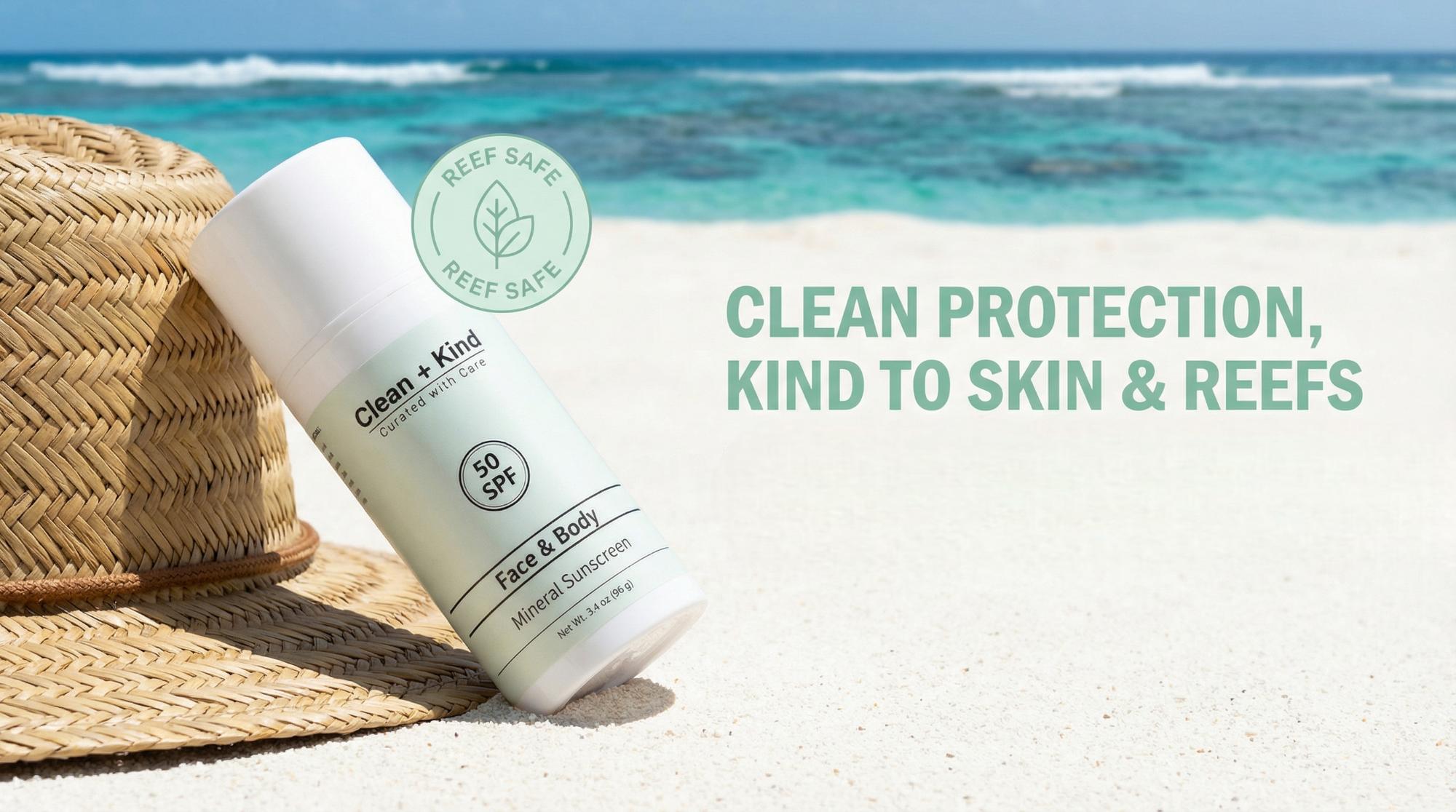 Clean + Kind Tallow Mineral Sunscreen - Lightweight Clean Sun Protection - Non-Nano Zinc Oxide & Raspberry Oil - Reef Safe Organic Daily