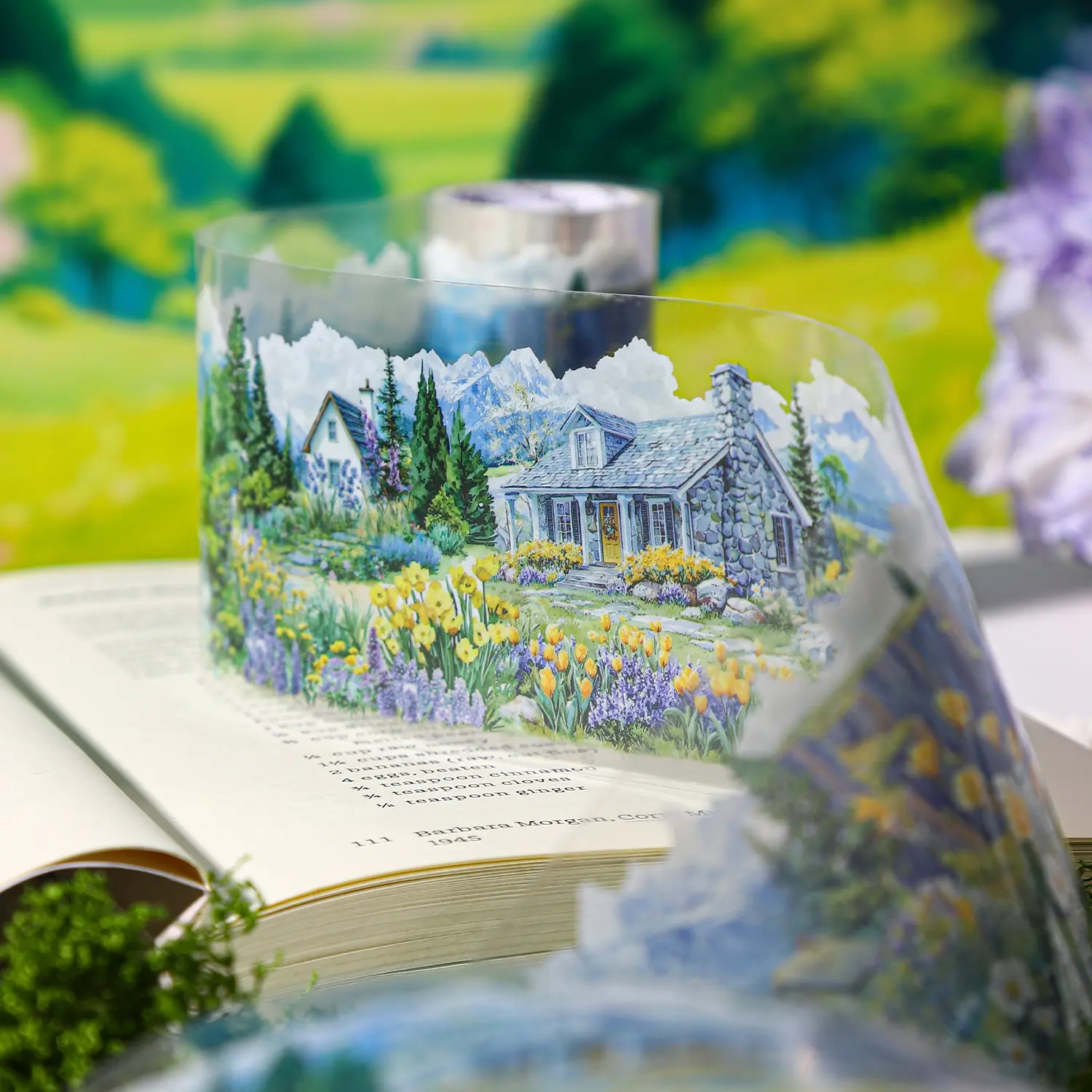 Scenic Pet Tape Roll, Decorative Stickers for Journals & Water Bottles, Townscape Series Design, Ideal for DIY Crafts, Scrapbooking & Gifts, Scrapbook Materials