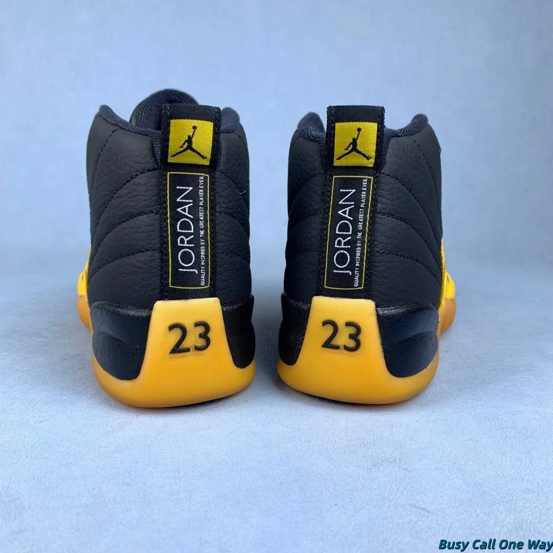 Brand New Sealed with Original Shoe Box Unisex Matte Black Leather Yellow Two-Tone High Top Basketball Collectible Sneakers Breathable Mesh Rubber Outsole Classic Retro Streetwear Daily Athletic Footwear Teen Casual Shoes