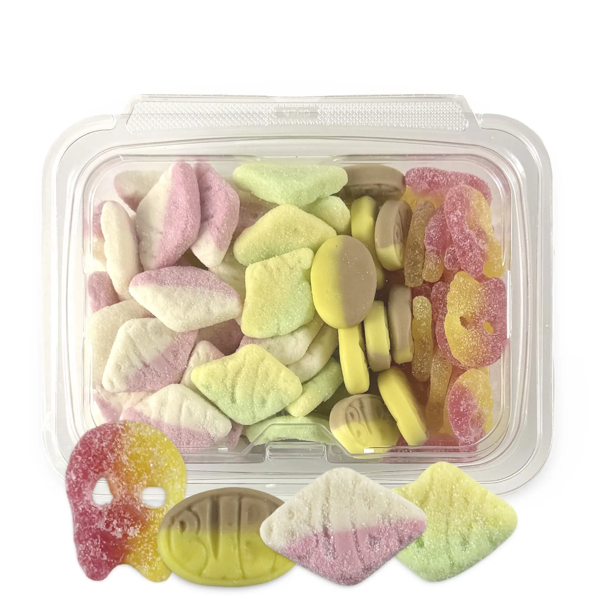 Authentic Swedish BUBS Candy – 1 lb Tub | 4-Flavor Variety Mix: Banana Toffee, Strawberry Vanilla, Tutti Frutti & Lemon Raspberry