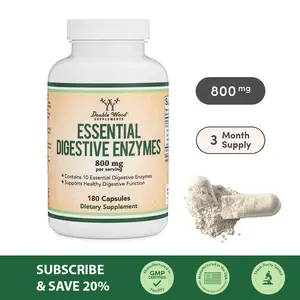 Digestive Enzymes | 800 mg | 180 Count | Support Healthy Digestive Function | Double Wood Supplements Digestive Enzymes | 800 mg | 180 Count | Support Healthy Digestive Function | Double Wood Supplements