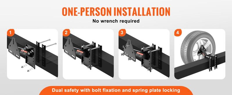 VEVOR Spare Tire Carrier, Trailer Spare Tire Mount, 160 lbs Capacity, Utility Trailer Accessories Fits Most 4 & 5 & 6 & 8 Lugs Wheels on 4", 4.25", 4.5", 4.75", 5", 5.5", 6", 6.5" Bolt Patterns VEVOR Spare Tire Carrier, Trailer Spare Tire Mount, 160 lbs Capacity, Utility Trailer Accessories Fits Most 4 & 5 & 6 & 8 Lugs Wheels on 4", 4.25", 4.5", 4.75", 5", 5.5", 6", 6.5" Bolt Patterns