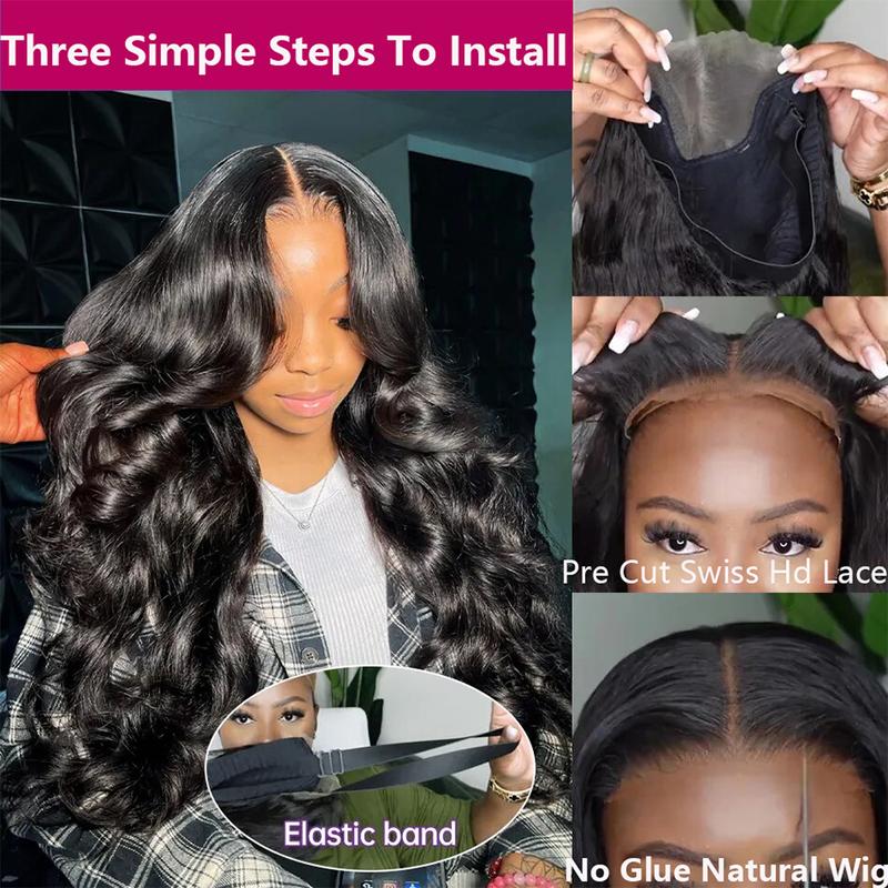 Bling Hair Body Wave 6x4 Glueless Wigs Human Hair Pre Plucked Pre Cut 5x5 HD Lace Closure Wigs Human Hair 180% Density Easy To Wear Wigs Human Hair For Women