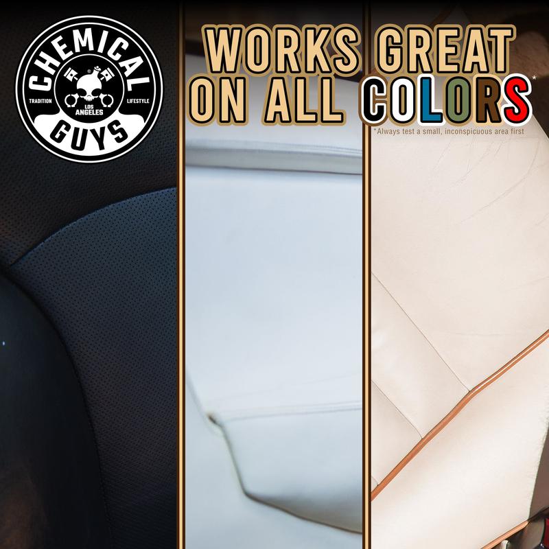 CHEMICAL GUYS Leather Cleaner - pH-balanced, UV protection, restore & protect leather, removes oil and stains, draws out dirt and oil, cleans leather