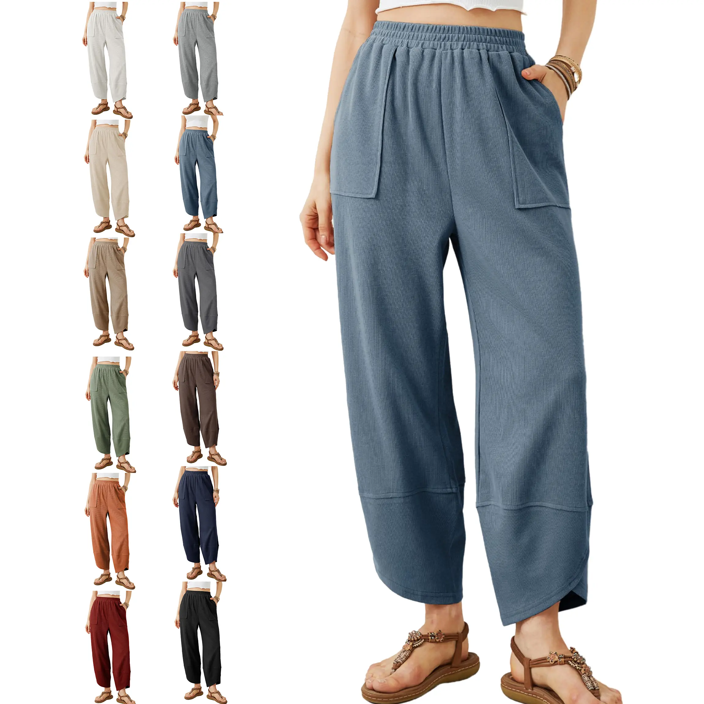 Buenoble Women's Wide Leg Harem Pants Casual Palazzo Pants with Pockets High Waist Relaxed Fit Buenoble Women's Wide Leg Harem Pants Casual Palazzo Pants with Pockets High Waist Relaxed Fit