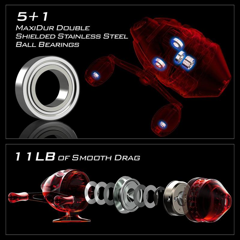 KastKing Brutus Spinning & SpinCast Combo, Fishing Rod and Reel Combo, Custom Tackle Kit, Pre-Spooled Line, Brute Tuff Blank, Stainless Steel Guide, EVA Handles, Custom Graphite Reel Seat