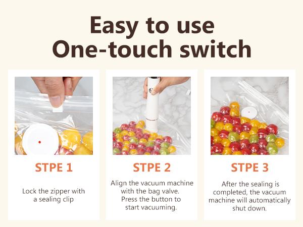 Food vacuum sealer (compact vacuum sealer + 30 reusable vacuum bags), powerful handheld vacuum sealer, preserves 10 times the freshness.