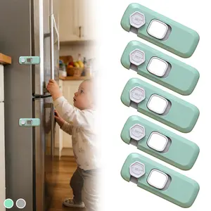 5 Pack Child Proof Refrigerator Lock,Fridge Locks for Kids with Sticky Adhesive Pads,Baby Safety Locks for Fridges, Cabinets, Drawers, Double Doors and More (5 Pack)