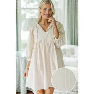 NURSING COLLECTION: Through The Years Brown Striped Babydoll Dress